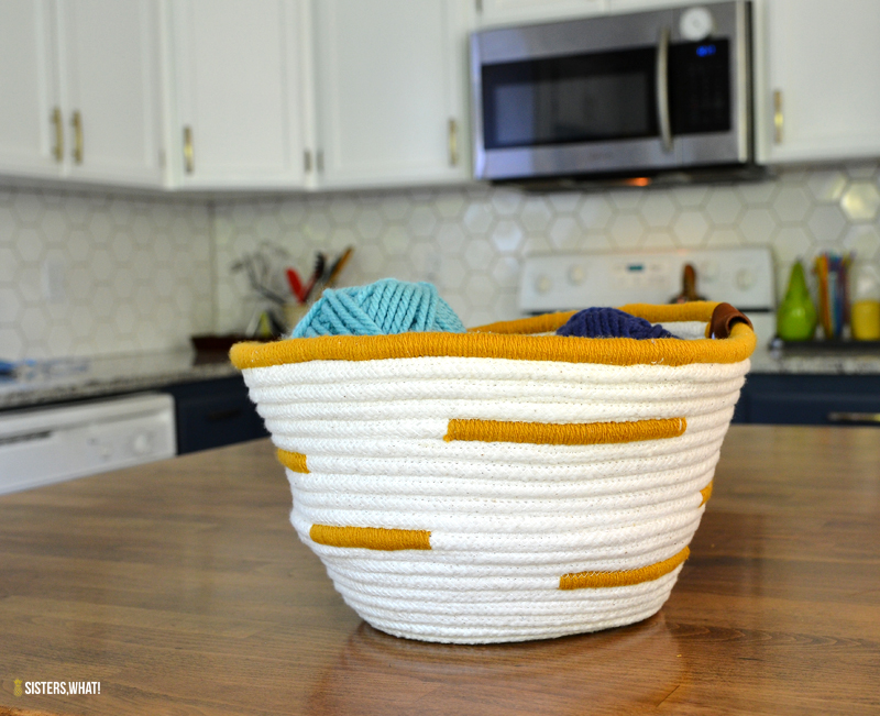 DIY Yarn Wrapped Rope Basket Sewing Tutorial Sisters, What!