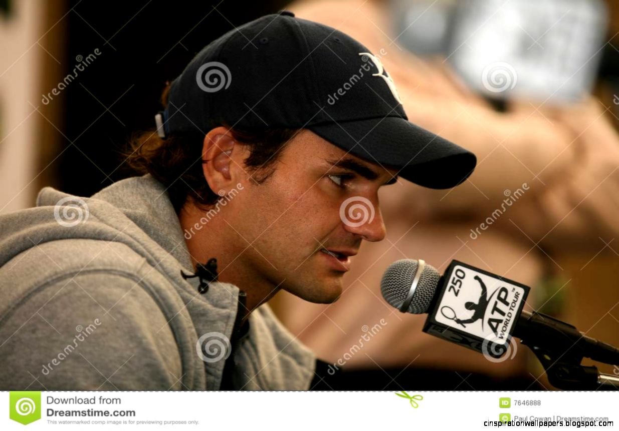 Roger Federer At Doha Press Conference Editorial Stock Photo