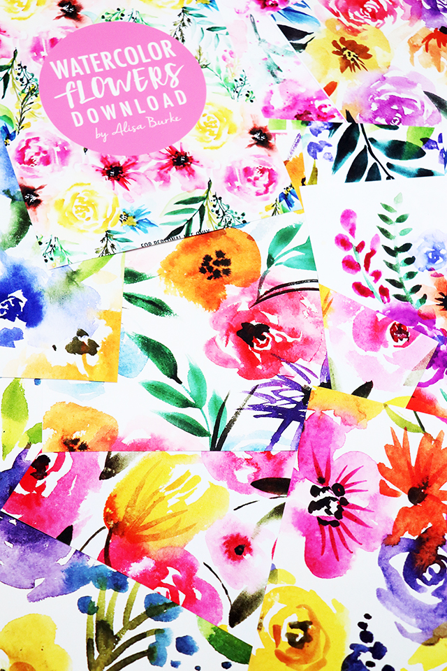 watercolor flowers download for you!