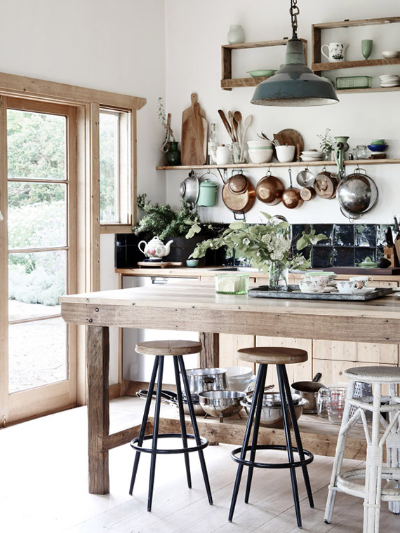 Country kitchen. Photo by Eve Wilson via The Design Files