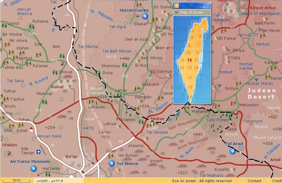 -: Map שביל ישראל [Israel trail]