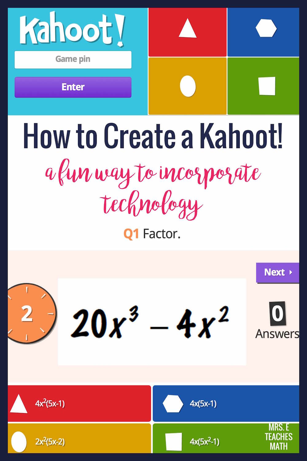 How To Create a Kahoot! | Mrs. E Teaches Math