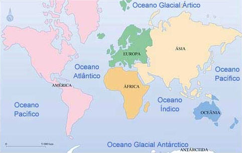 oceano atlantico y pacifico mapa