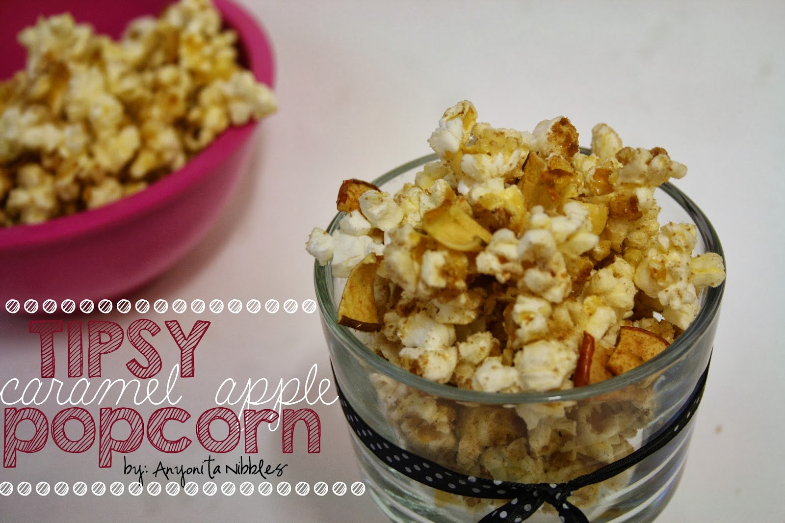 Anyonita Nibbles GlutenFree Recipes Gluten Free Tipsy Caramel Apple Popcorn with Apple