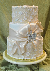 cake fondant bow ivory theme lace zone buttercream bows cakes frosting pearls sugar gorgeous weddings sash dsc ribbons drapes examples