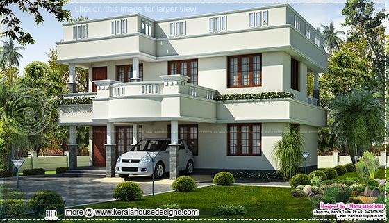 Flat roof style decorative home