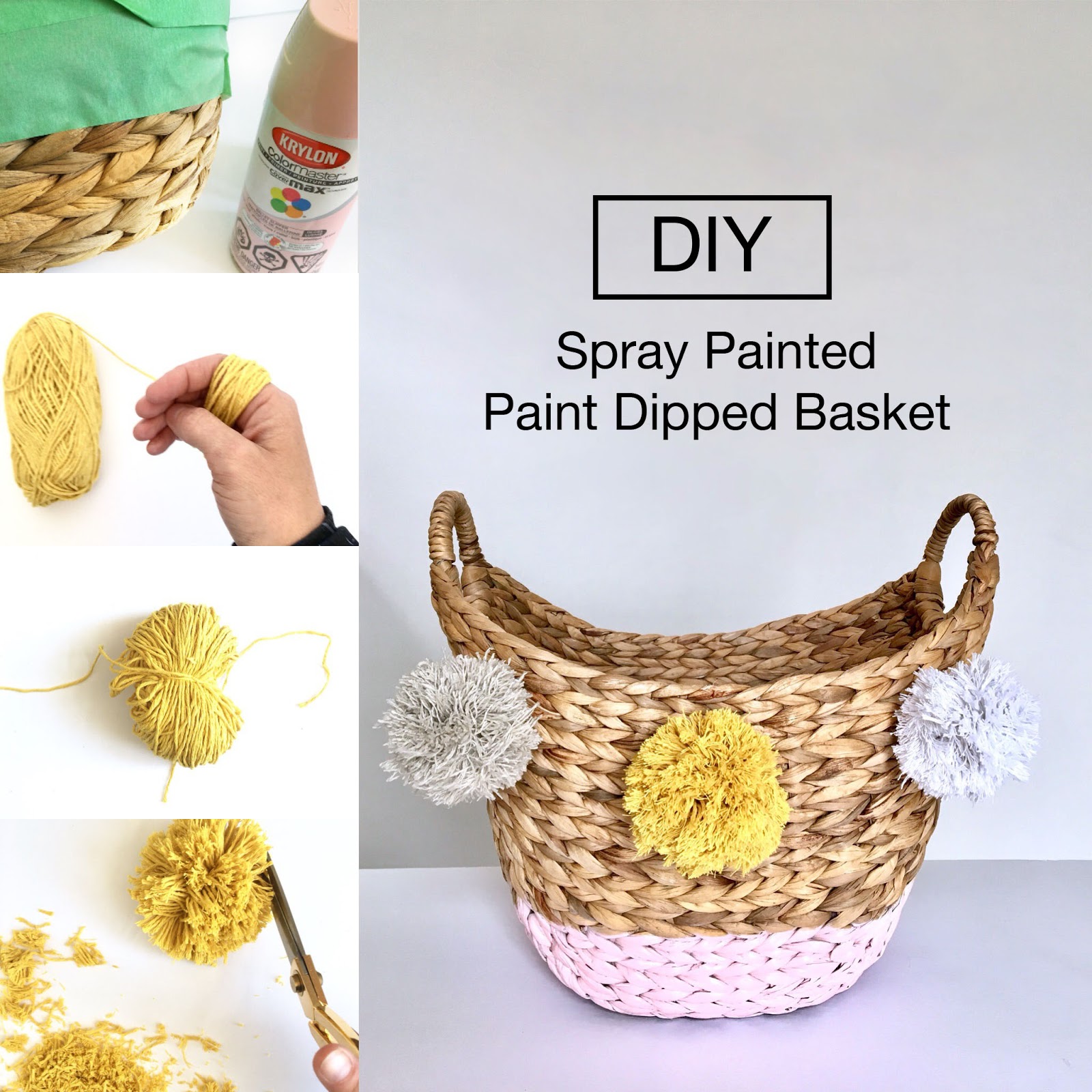 Spray Painted Paint Dipped Basket Harlow & Thistle