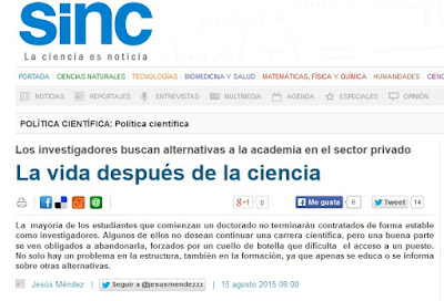 http://www.agenciasinc.es/Reportajes/La-vida-despues-de-la-ciencia