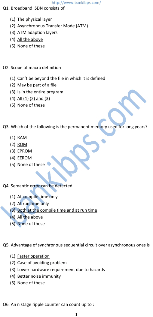 ibps it officer previous year question paper