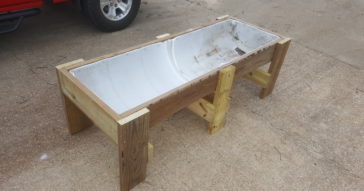 Texas Woodsman Cattle Feed Trough Made from Extra Wood & a Plastic