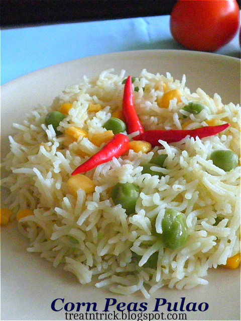 Corn Peas Pulao Recipe @ treatntrick.blogspot.com