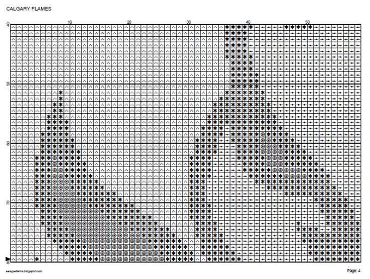 EASY PATTERNS Calgary Flames crossstitch pattern