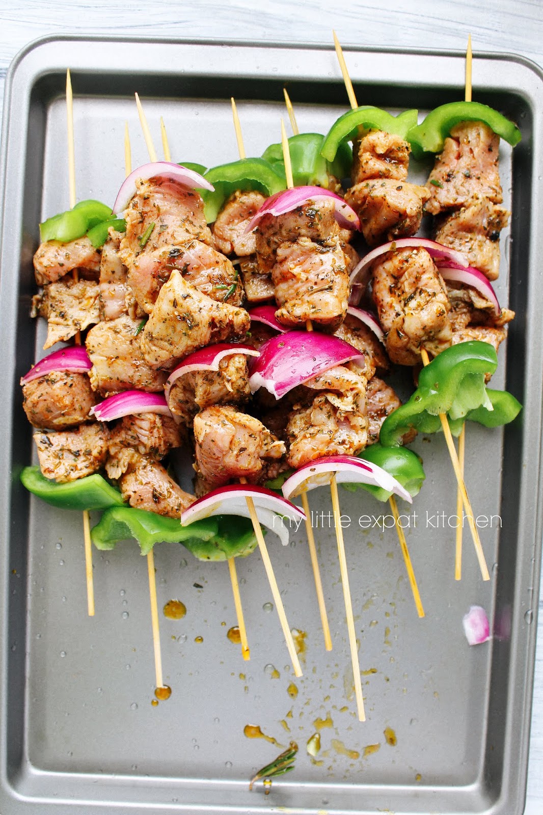 My Little Expat Kitchen Greek marinated pork tenderloin souvlaki with