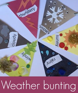 Making weather bunting craft for children