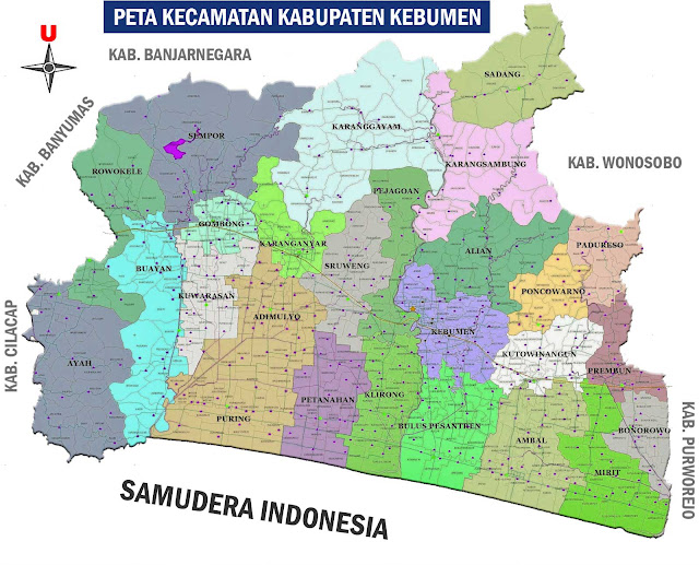 Gambar Peta Kecamatan Kabupaten Kebumen