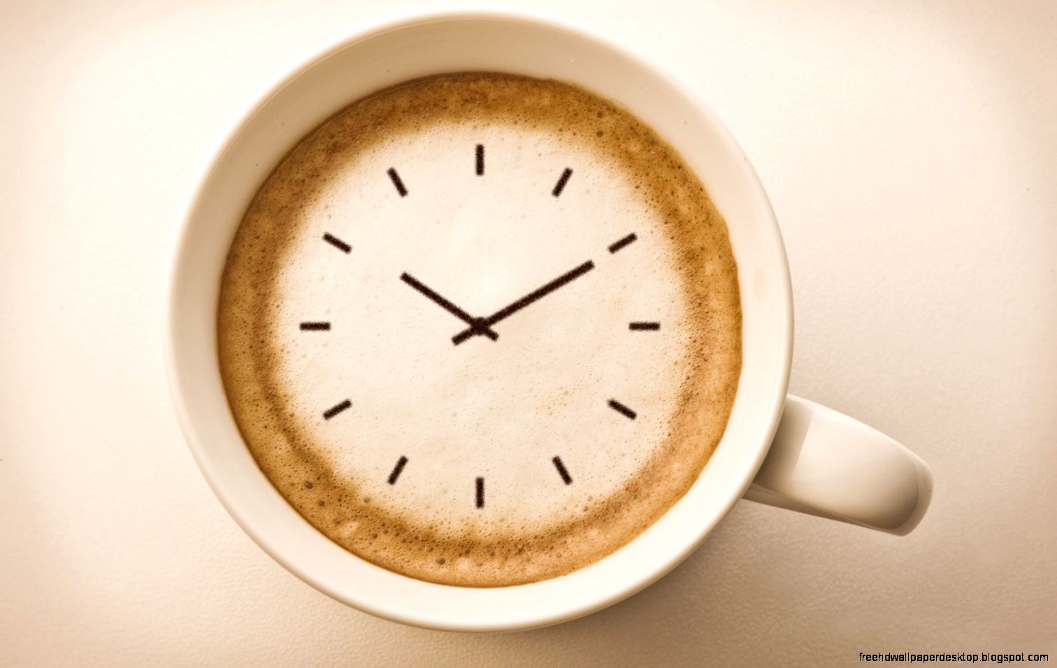 Cup Cappuccino Clock HD Wallpaper   FreeWallsUp