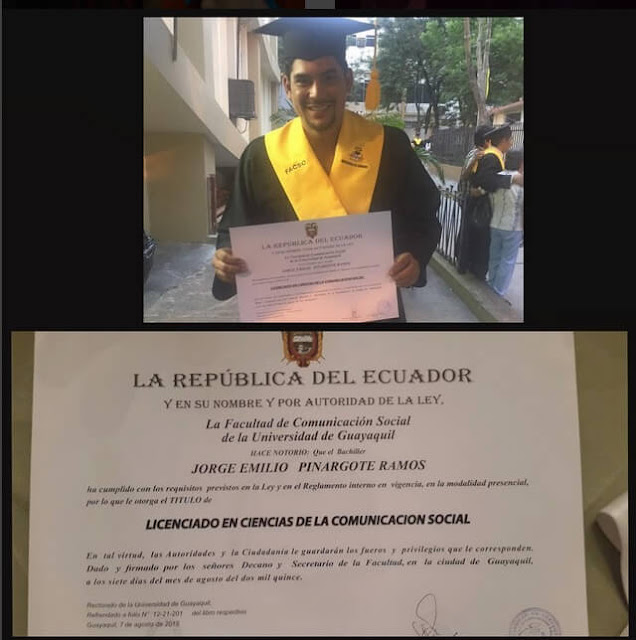 Emilio Pinargote se graduó de licenciado emilio pinargote licenciado