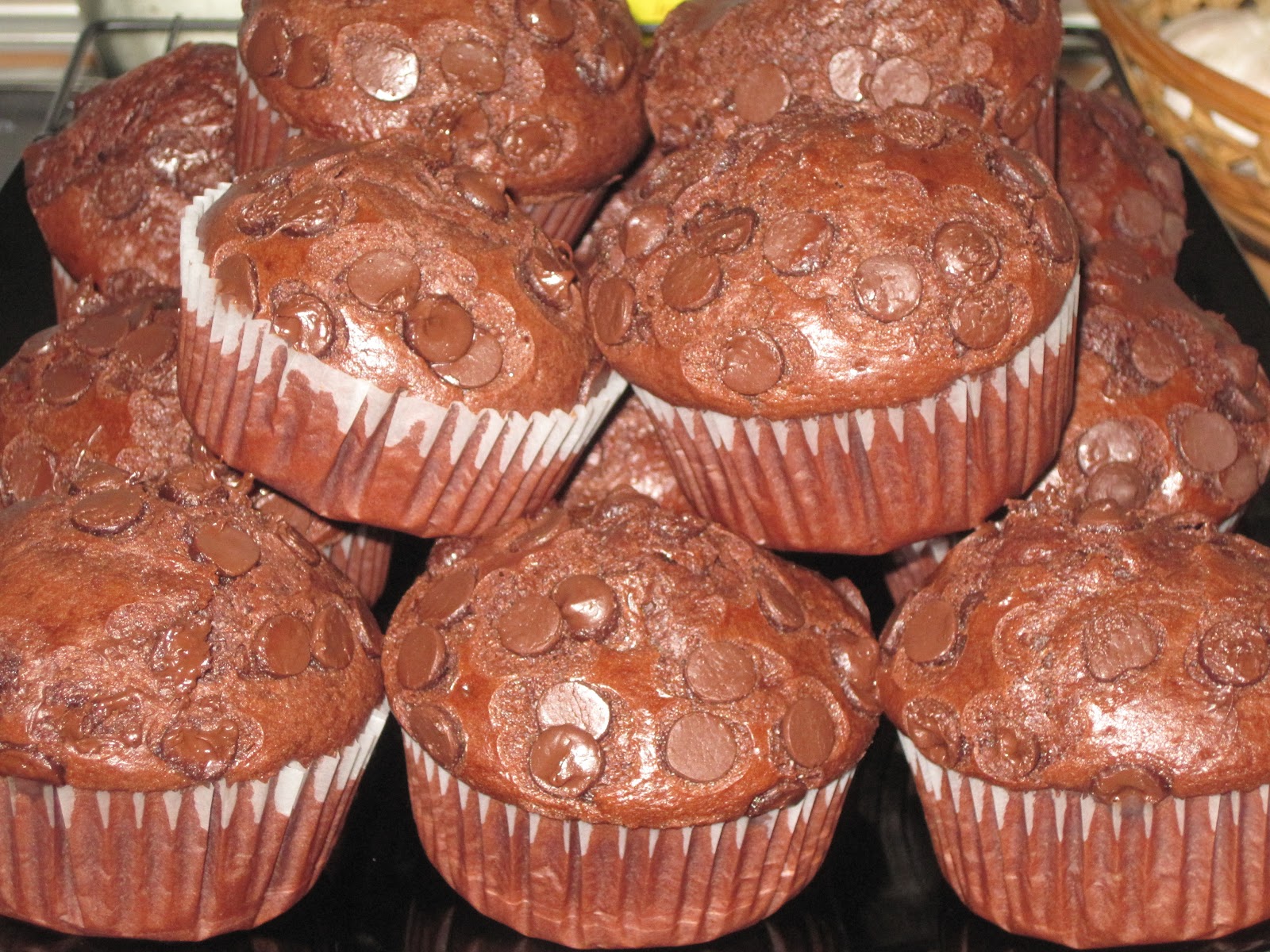Muffins de chocolate con pepitas de fondant