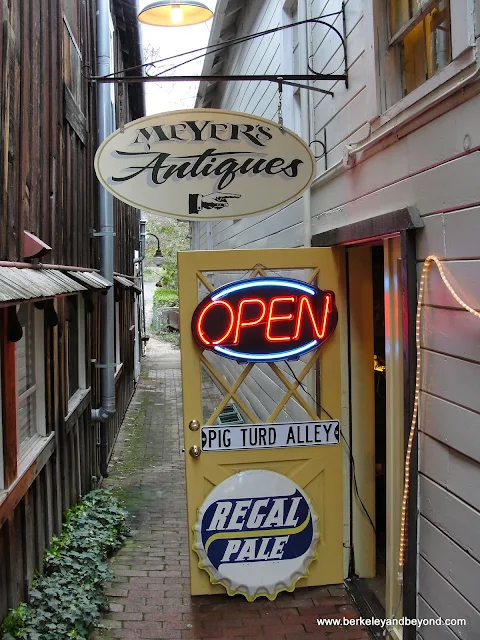 Meyer's Antiques in Pig Turd Alley in Amador City, California