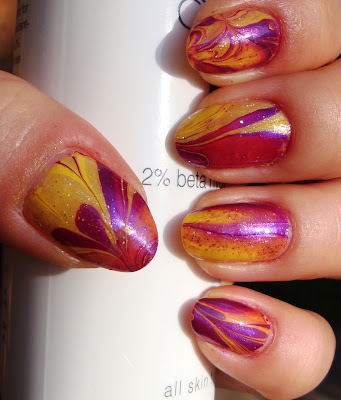 Water marbling: yellow+violet=?