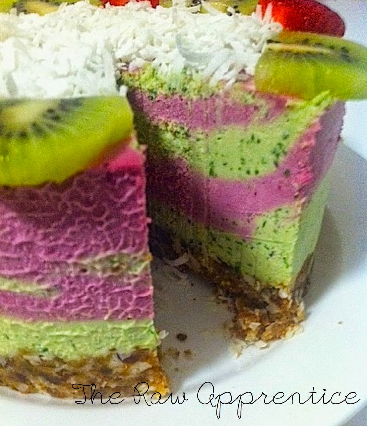 The Raw Apprentice Raw Vegan Strawberry and Kiwi Cheesecake