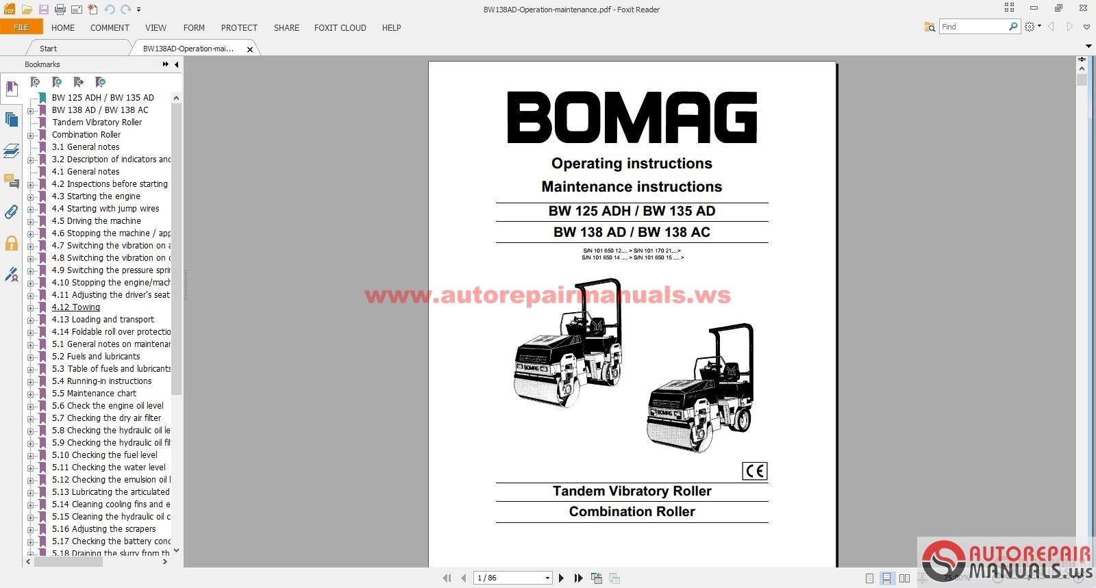 Free Auto Repair Manual : BOMAG Full Set Service Manuals ... bomag 138ad roller wiring diagram 
