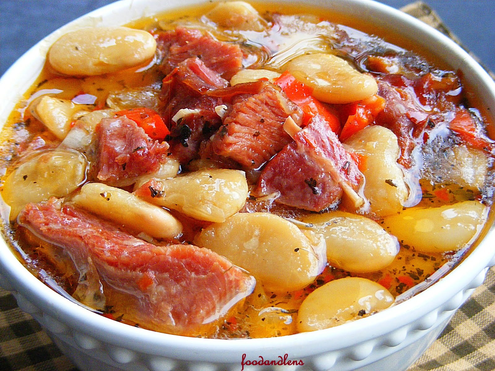 Food and lens Butter Beans.