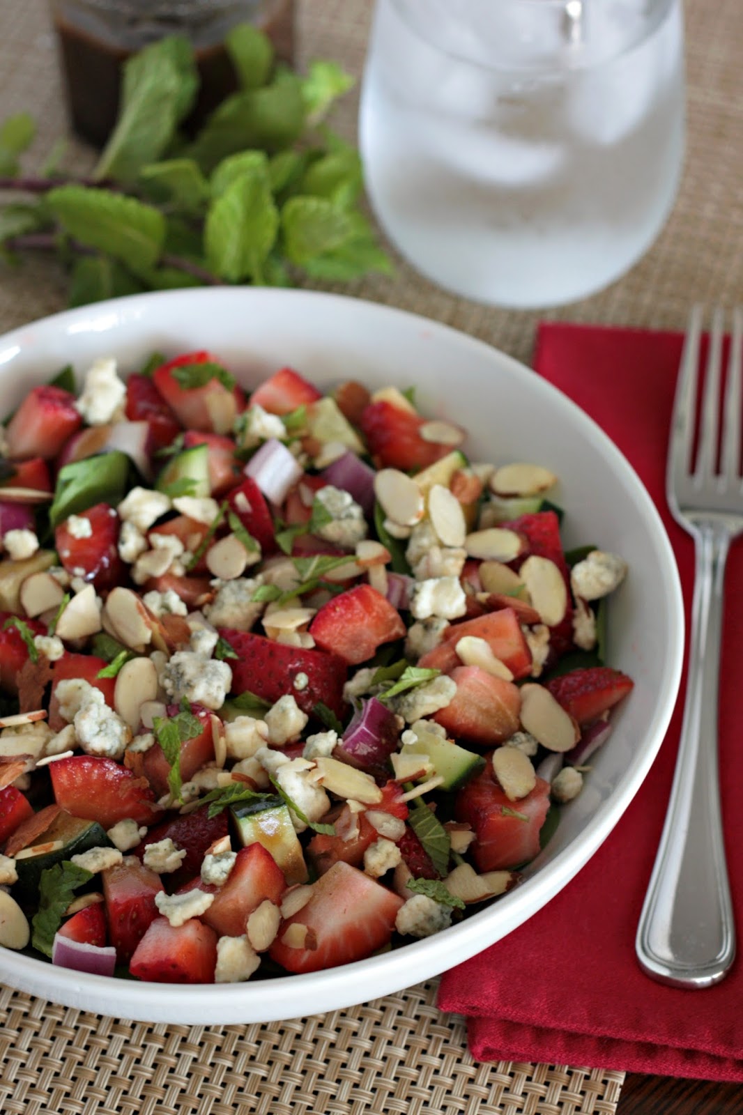 Strawberry Cucumber Spinach Salad Apple A Day