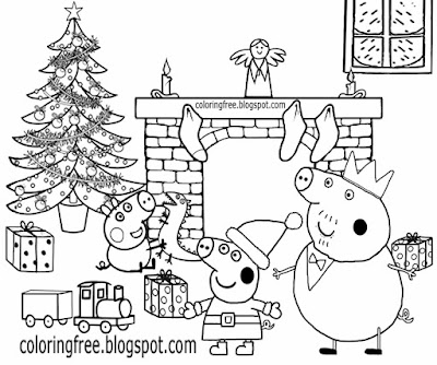 Fun Things To Draw Cartoon Merry Christmas Drawings Peppa Pig Coloring Pages Print For Teenagers