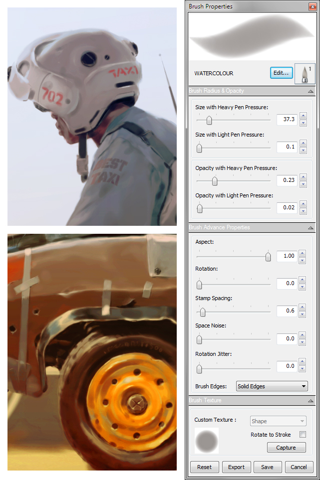 caw art Sketchbook Pro Brush Settings