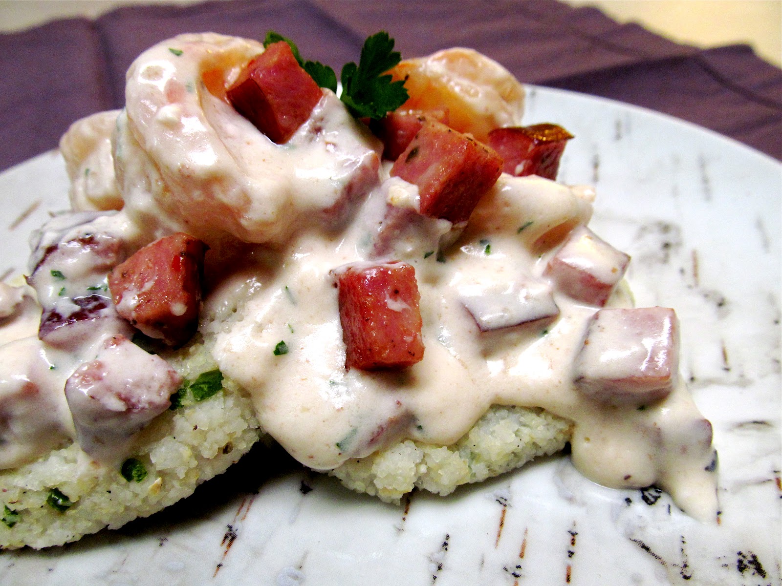 A Cozy Bee Warm Fuzzies (Recipe Shrimp & Andouille Over Jalapeno Grit