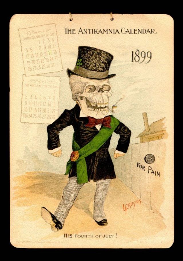 The Antikamnia Chemical Company’s Skeleton Calendars of 1899 and 1900