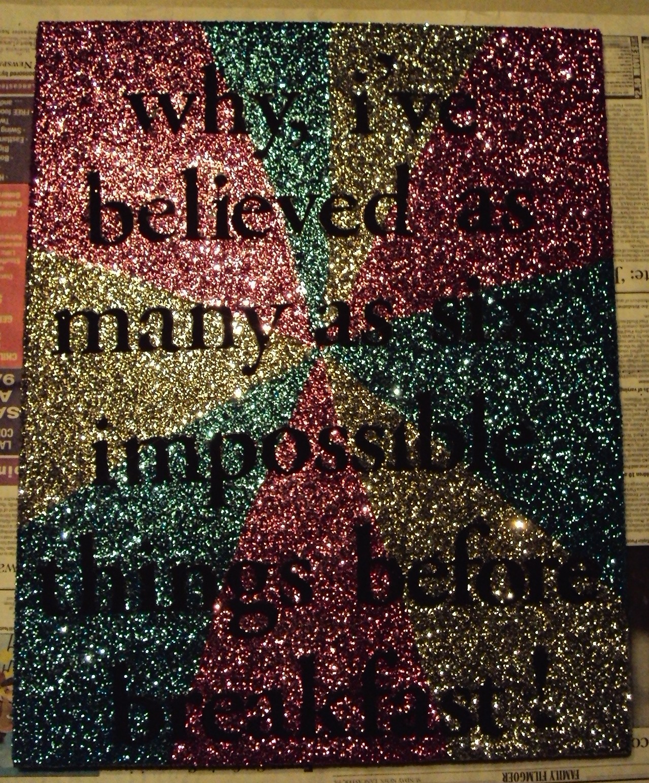 Trust Implicitly DIY *GLITTER* canvas painting