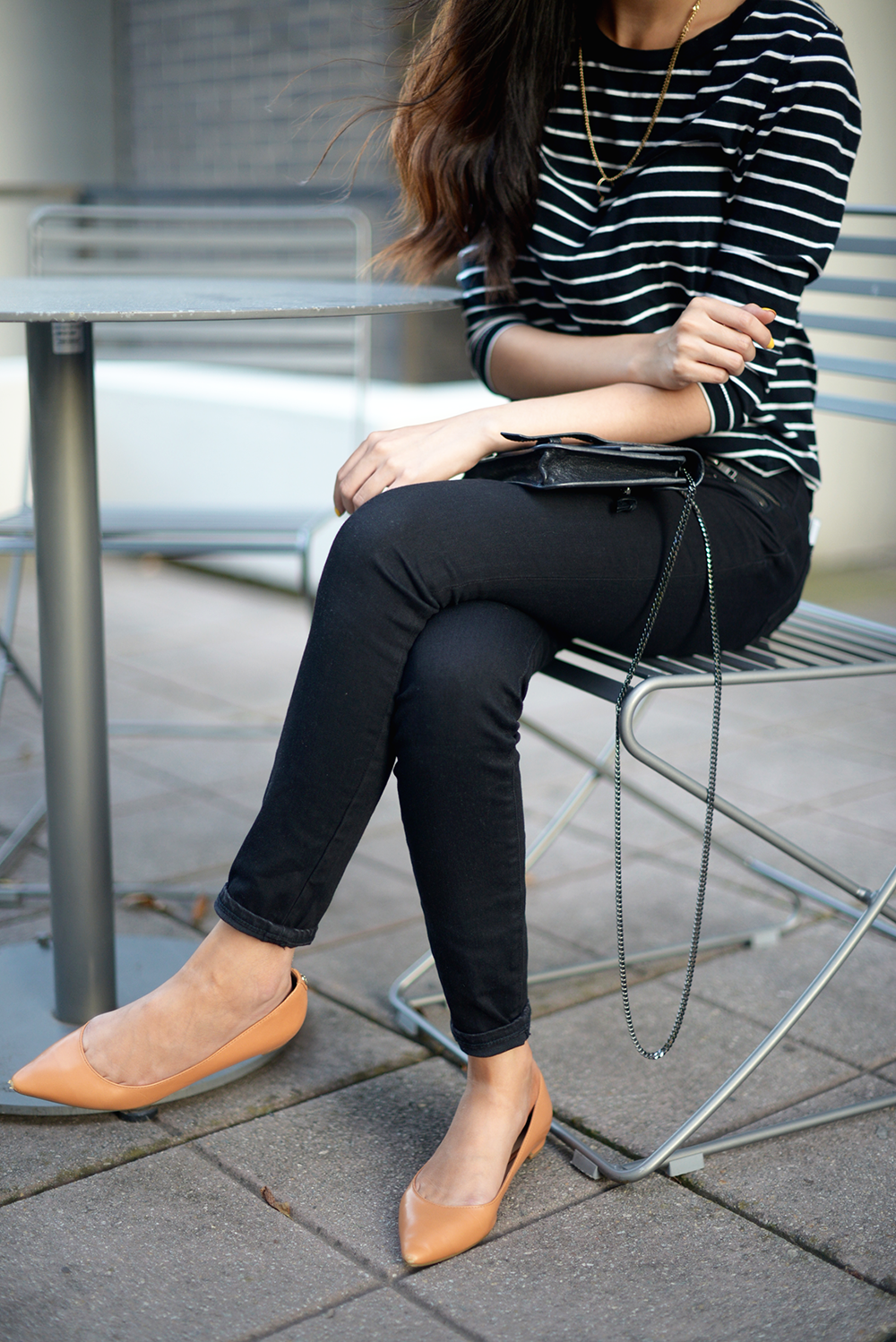 Black Stripes with Brown Flats