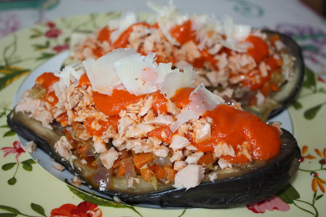  berenjenas rellenas de atún y oro del desierto 