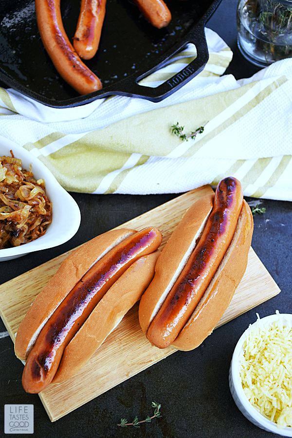 French Onion Hot Dogs | by Life Tastes Good #LTGRecipes