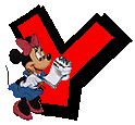 Alfabeto de Mickey y sus amigos con letras rojas Y.