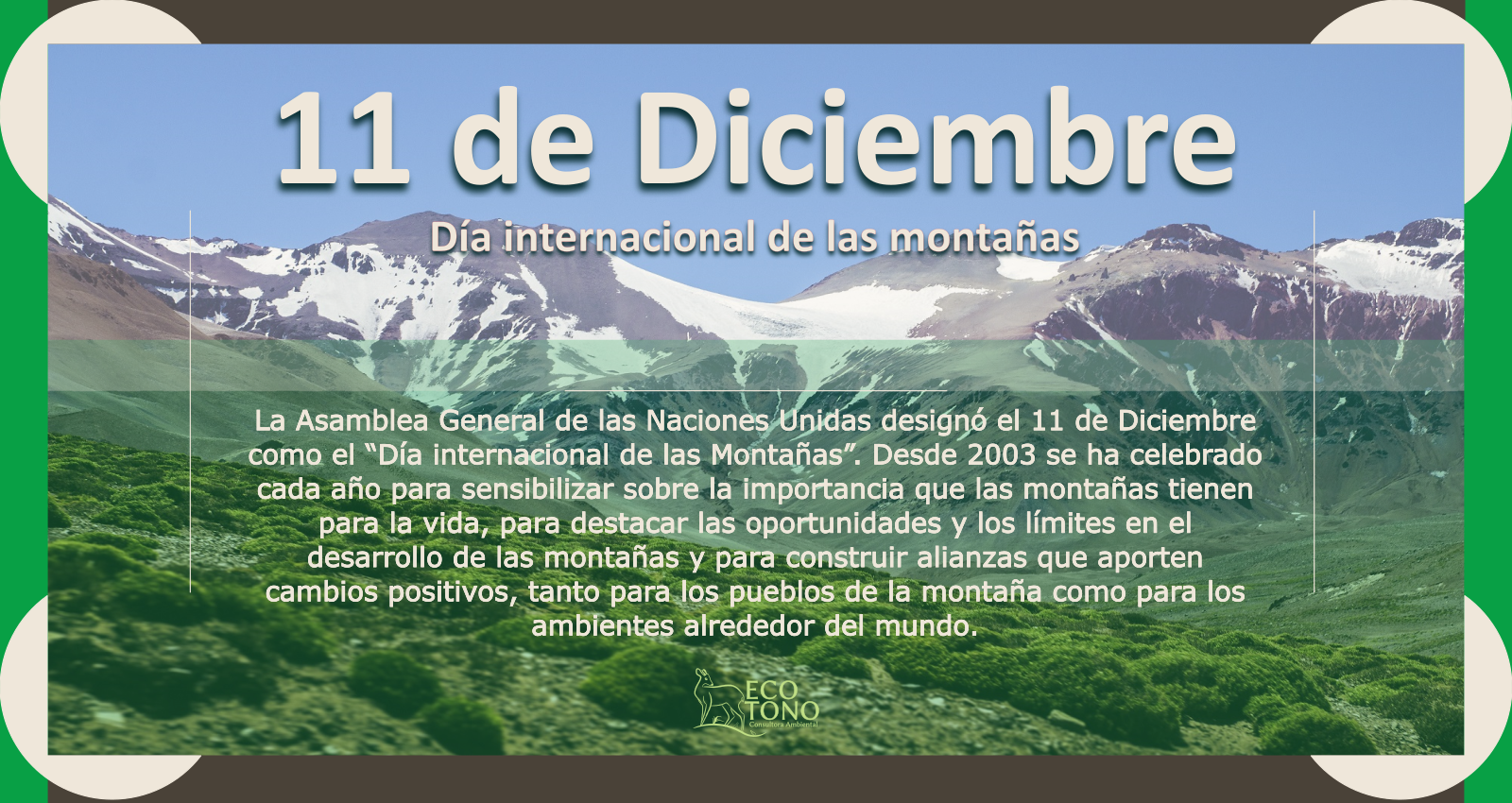 ECOTONO Consultora Ambiental: 11 de Diciembre - Día internacional de