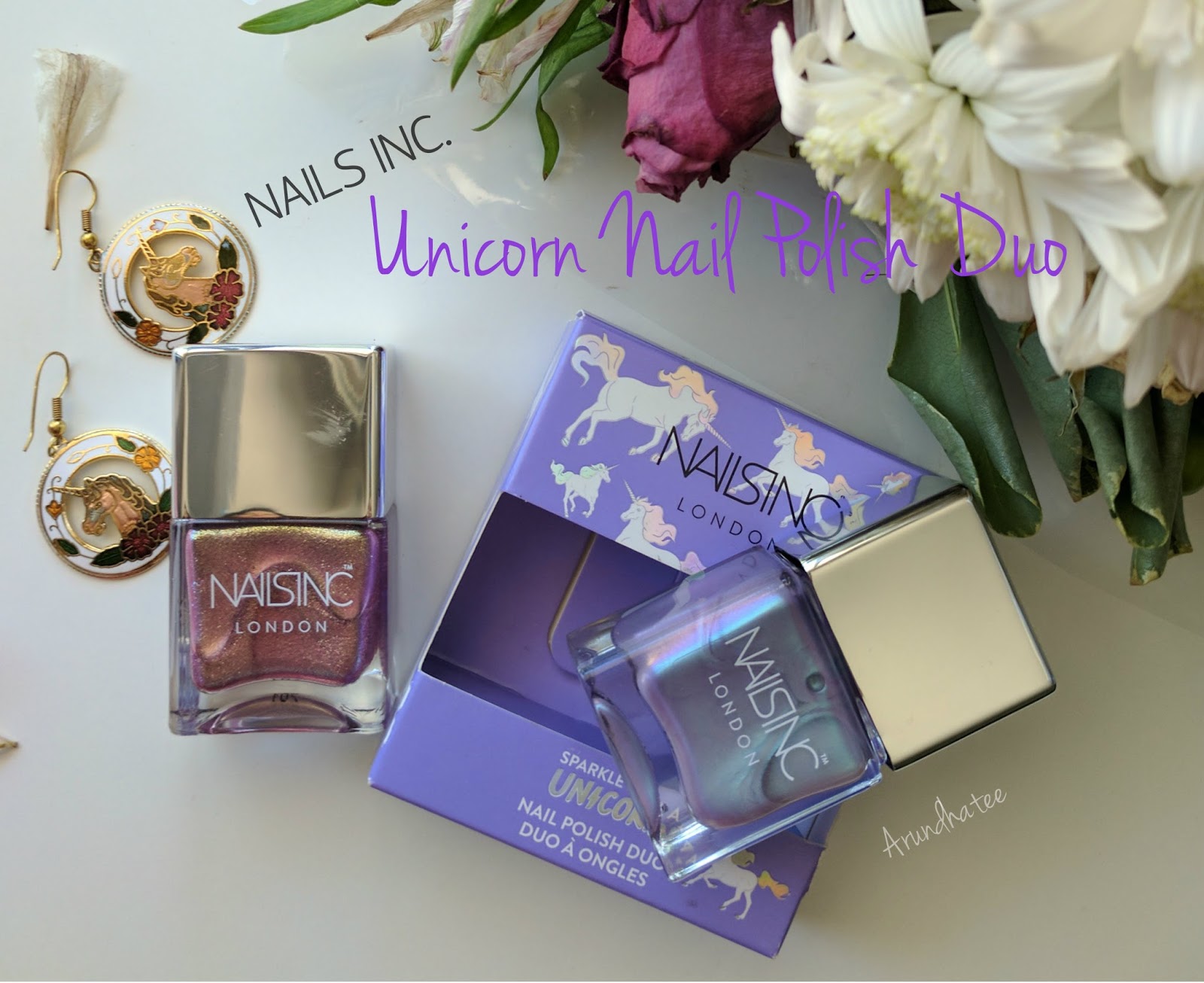 Discovering me Review & Swatches NAILS INC. Unicorn Nail Polish Duo