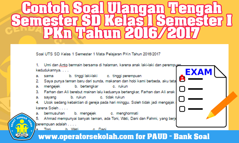 Contoh Soal Un Sd Tahun 2016