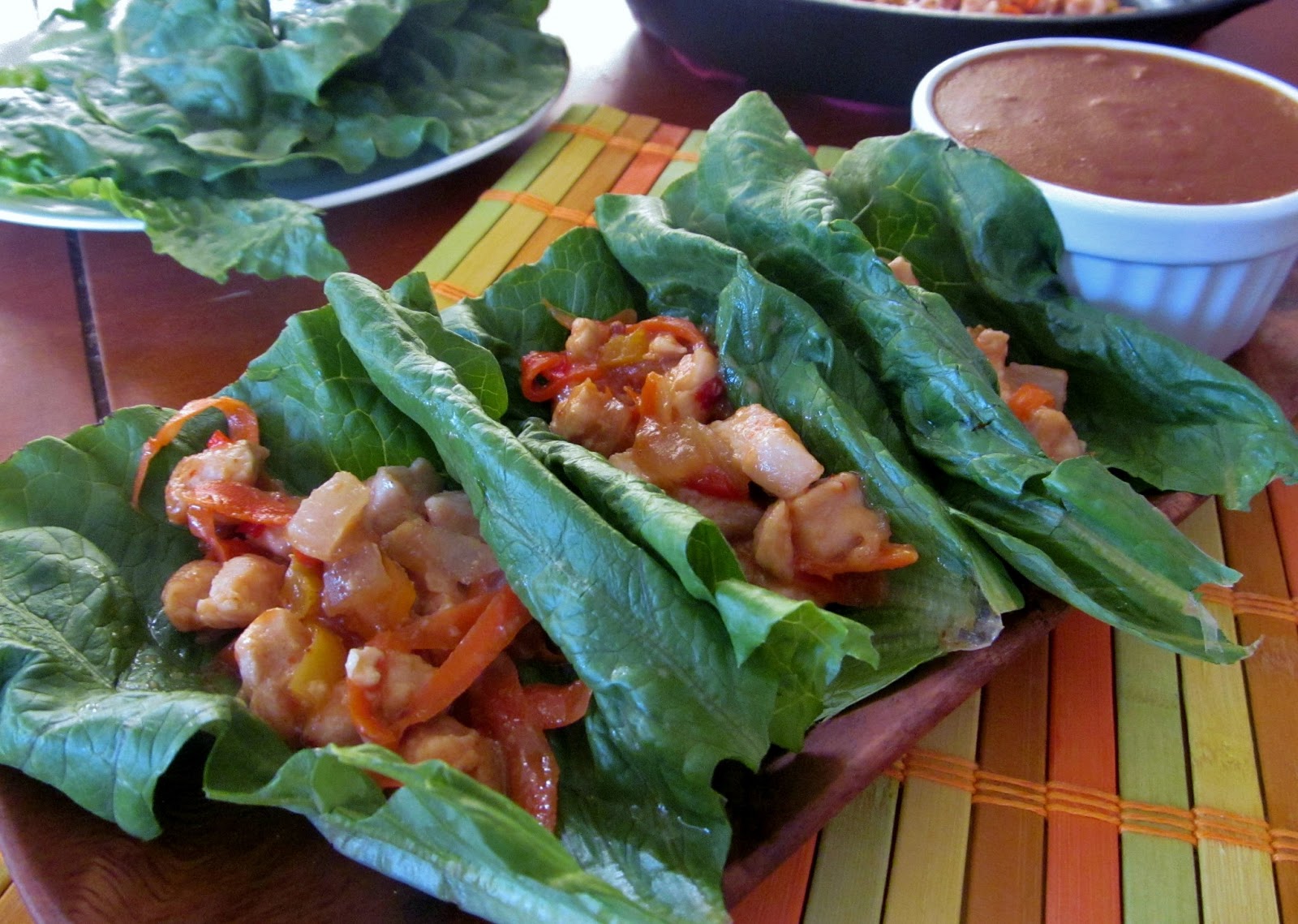 A Crafty Cook Thai Lettuce Wraps with Peanut Sauce