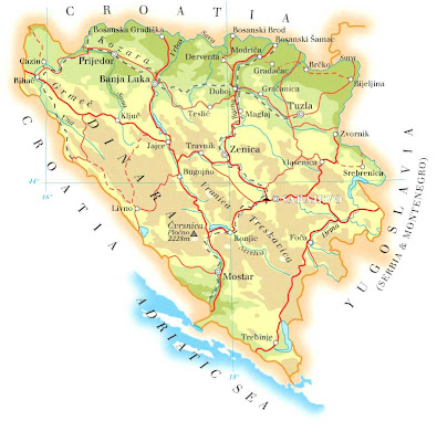 Mapa da Bósnia e Herzegovina Política Regional