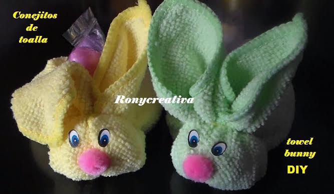 electrodo paleta muñeca Ronycreativa blog de manualidades: CONEJITOS DE TOALLA / DIY craft  Babyshower towel BUNNY