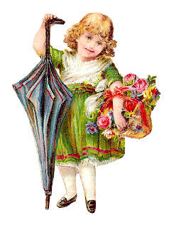 digital flower girl download girl flower basket victorian image digital download
