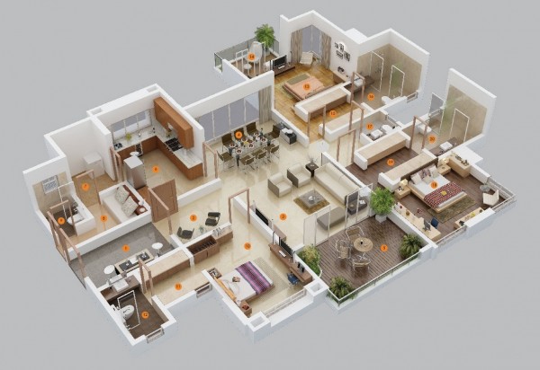 Denah Desain Rumah Mewah Modern 3D Denah Desain Rumah Mewah Modern 3D