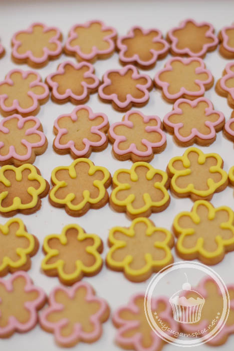 Decorated flower biscuits
