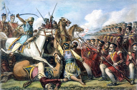 Восставшие индийские сипаи (1857-1859) атакуют позиции британских солдат. Кривая сабля, Оружие, Оружие востока, Персидская сабля, Сабля, Турецкая сабля, Холодное оружие, Шамшир, Shamshir,