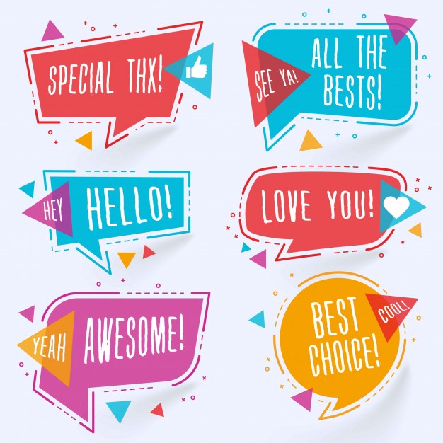 Modern colorful chat bubbles Free Vector
