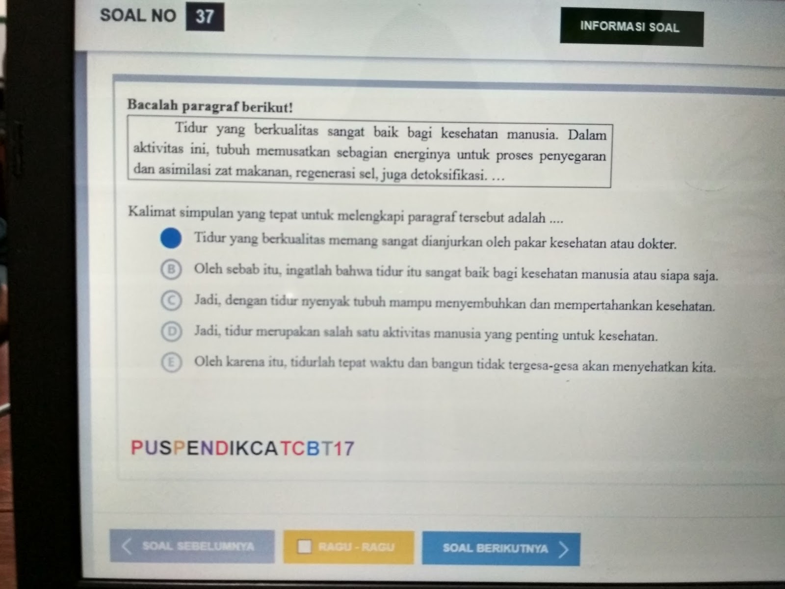 SOAL UNBK BAHASA INDONESIA 2018