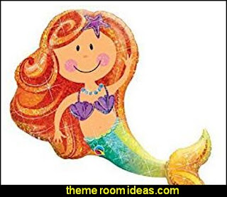 Party Fun Decor Merry Mermaid 38" Giant Foil Balloon mermaid party decorations - mermaid party ideas - mermaid themed birthday party - ocean theme party decorations - under the sea party - little mermaid birthday party ideas - beach party - water theme parties - mermaid table decor - party props under the sea birthday party - under the sea theme party table Party Fun Decor Merry Mermaid 38" Giant Foil Balloon